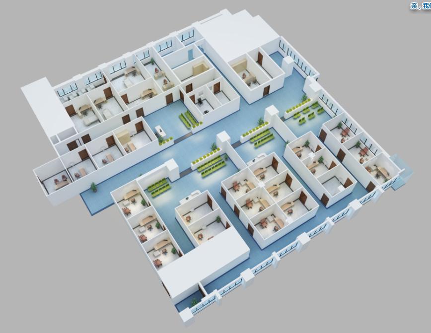 医院门诊部轴测图